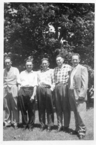 Mary and Thomass boys – LtoR – Edward, Henry, Thomas, Victor and James Image